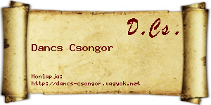 Dancs Csongor névjegykártya